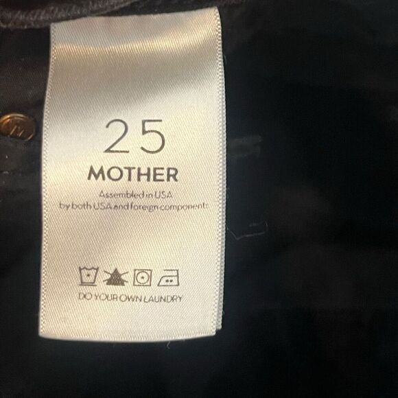 Mother Insider Step Fray Jeans Women’s Size 25 Black Cropped Mid Rise - Picture 13 of 16